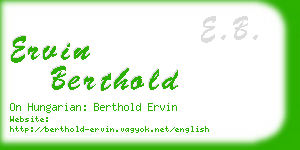 ervin berthold business card